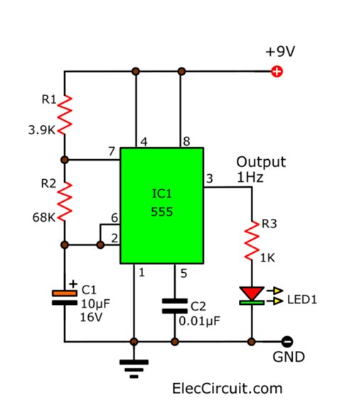 How does NE555 timer circuit work | Datasheet | Pinout | ElecCircuit.com