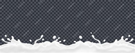 Free Vector | Milk splashes realistic border seamless pattern on transparent background vector ...