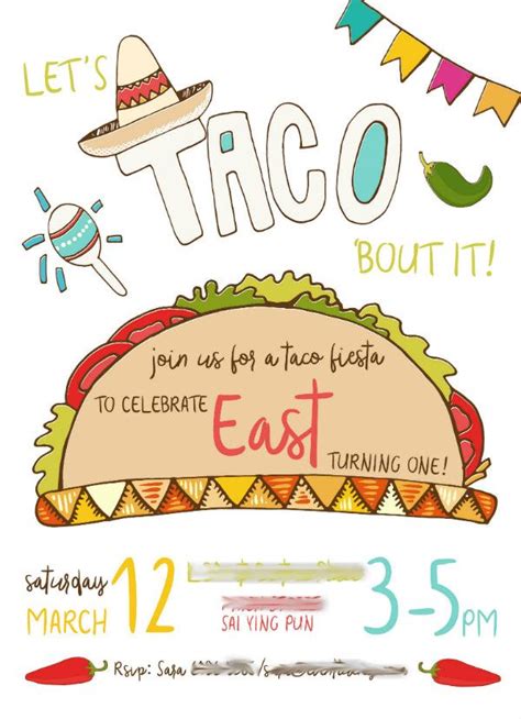 taco-invite-east blured | Party invitations, Birthday party planning ...