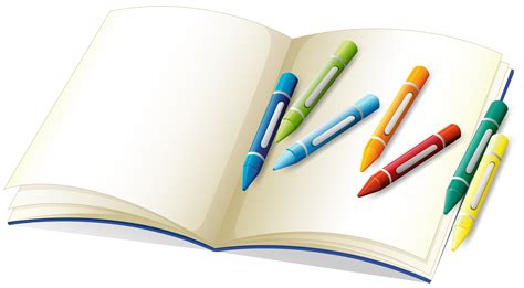 Blank book and many crayons 447724 Vector Art at Vecteezy