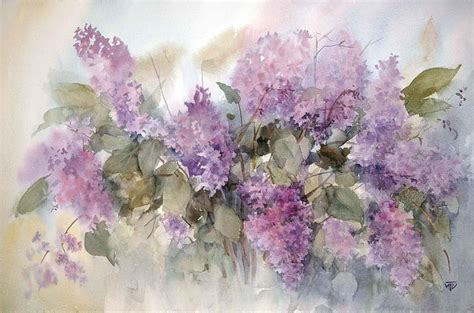 HD wallpaper: figure, picture, watercolor, painting, lilac, spring flowers | Wallpaper Flare