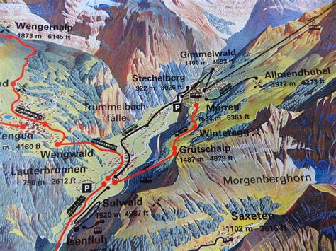 Murren Switzerland Hiking Map