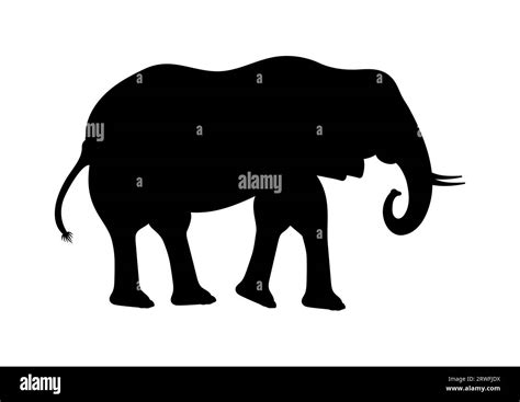 Elephant Silhouette Vector. Elephant Cartoon Character Vector Flat Design Stock Vector Image ...