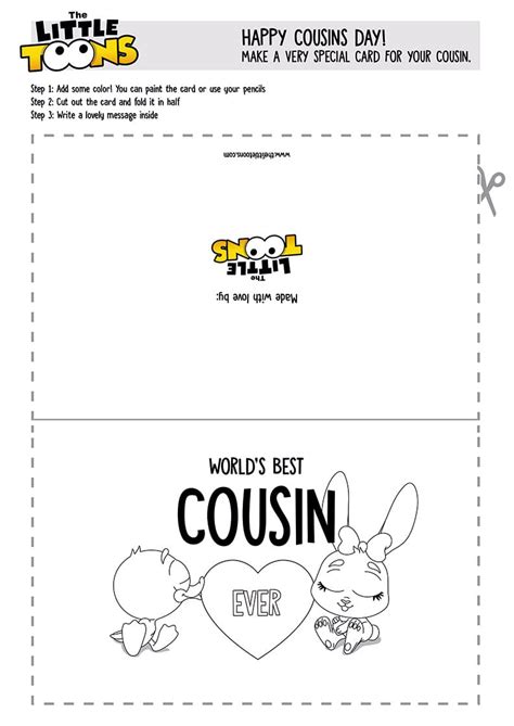 Make a very special card for your cousin day - The Littletoons