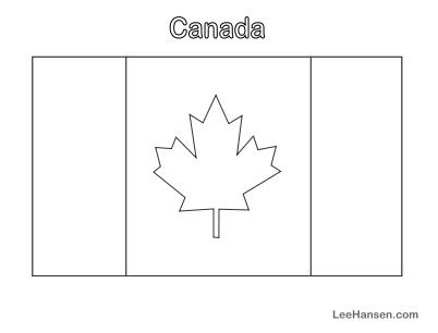 Maple Leaf Canada Flag Colouring Page