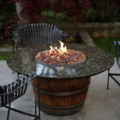 Reserve Wine Barrel Fire Pit Table - Granite