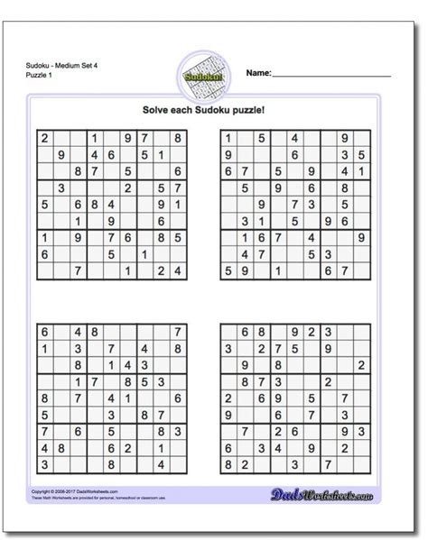 Sudoku - Free Printable Sudoku 4 Per Page | Free Printable