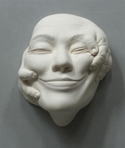 Abstract Ceramic Face Sculptures by Johnson Tsang