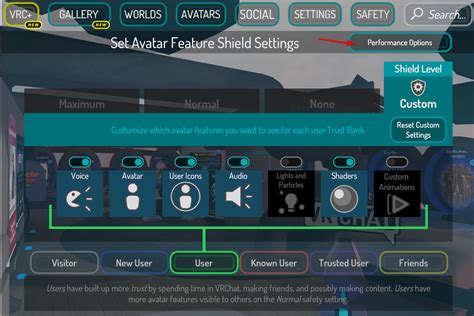 VRChat Performance Options