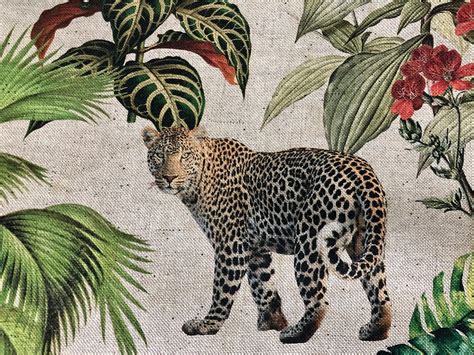 Safari Zoo African Animal Digital Print Fabric Tropical Jungle - Etsy UK