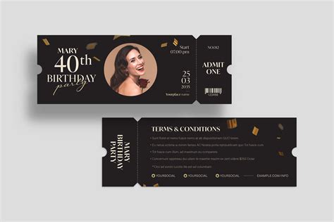 Birthday Party Ticket Template - BrandPacks