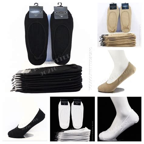 Women No Show Socks 3, 6 &12 Pairs Loafer Boat Liner Elastic Black ...