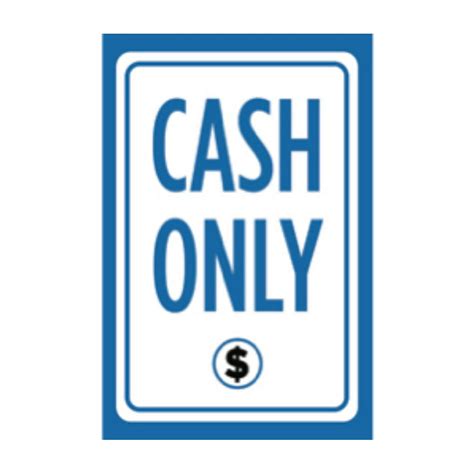 Cash Only Sign Printable