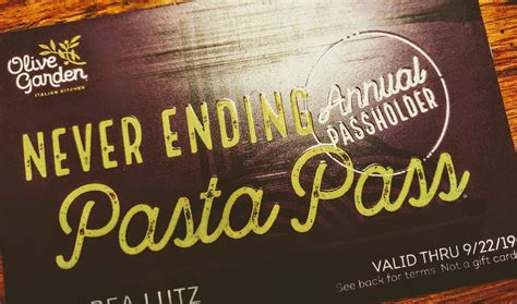 Olive Garden Pasta Pass | Andi Lutz