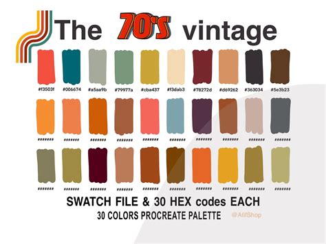 The 70s Vintage Color Palette Graphic by AfifShop · Creative Fabrica