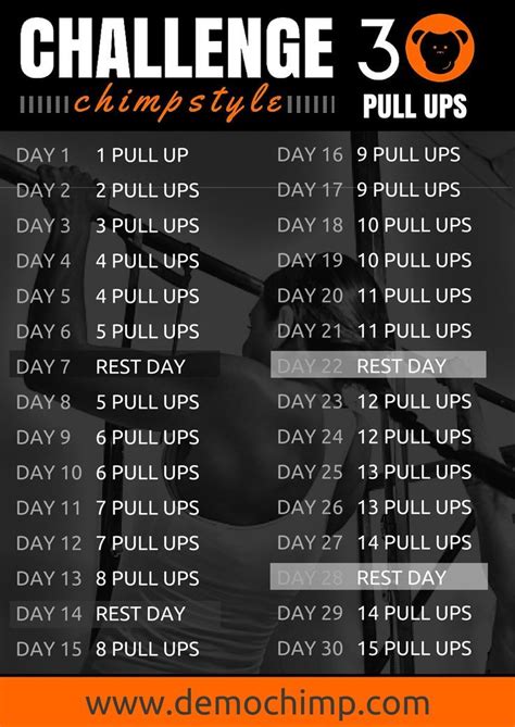 30 Day 15 Pull Ups Challenge | Pull up challenge, 30 day workout challenge, Pull ups