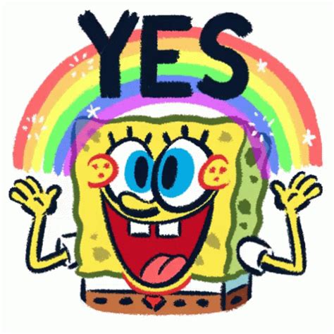 Yes Spongebob GIF - Yes Spongebob RainbowYes - Discover & Share GIFs