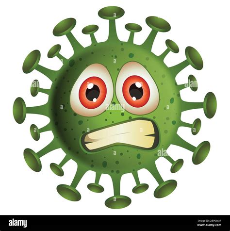 Corona Virus illustration.Green Virus cartoon on white background.Virus vector illustration ...