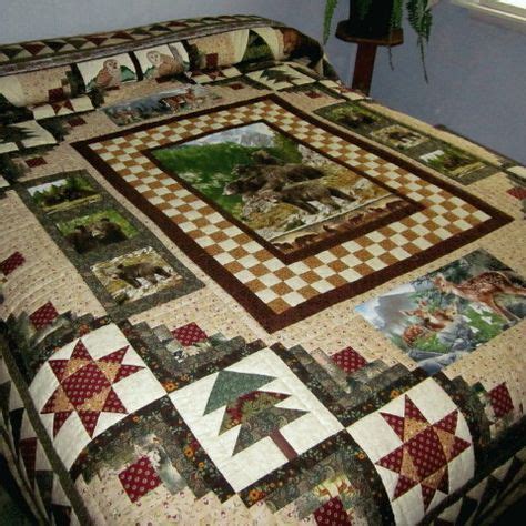 Wildlife Quilt; Designed and pieced by Lucy Maust Quilted by Esther B. Yoder. | Panel quilt ...