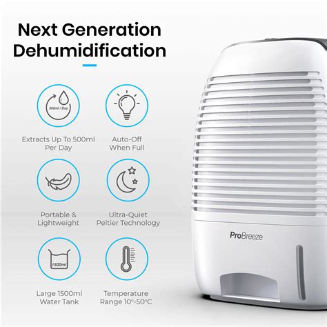 Pro Breeze® 1500ml Premium Dehumidifier for Damp and Mould in Homes and Offices | eBay