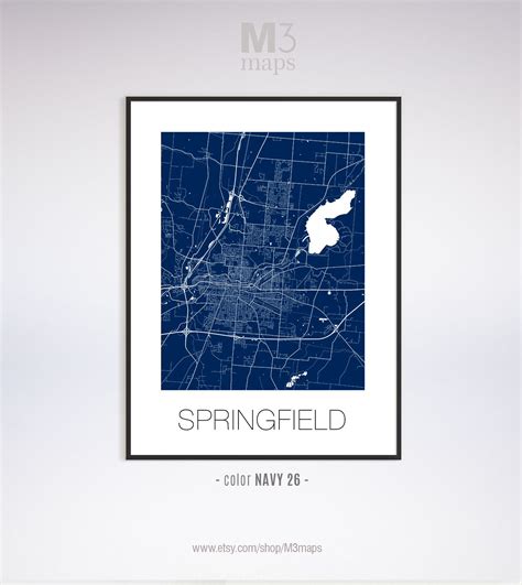 Springfield Ohio Springfield OH Map Springfield Map - Etsy