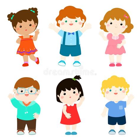 Happy Kids Variety Nationality Cartoon . Stock Vector - Illustration of ...