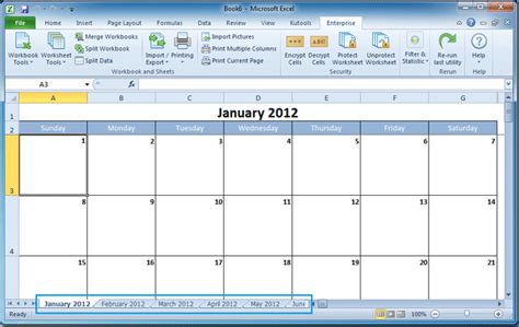 How to create a calendar in Excel?