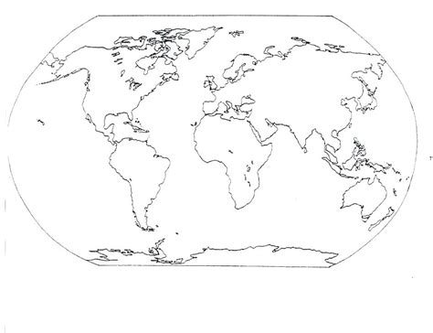 Black And White Continents Printable