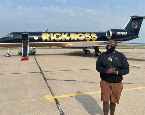 American rapper Rich Ross shows off his Gulfstream G550 private jet that has a custom paint job ...