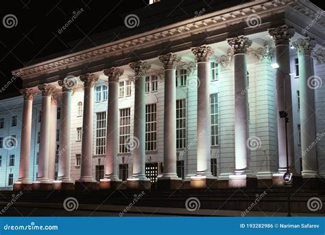 Parliament Building with Columns at Night Stock Photo - Image of ...