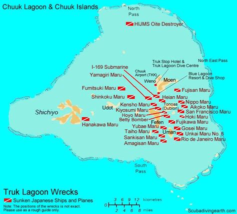 Truk Lagoon Wreck Map (Where the Wrecks Are For Scuba Diving) | Scuba diving, Diving, Scuba