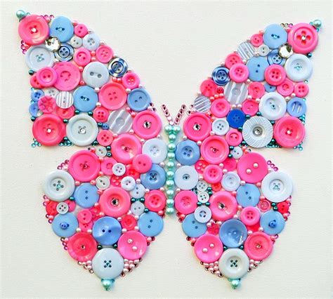 Popular items for canvas button art on Etsy | Button crafts, Vintage buttons crafts, Button art