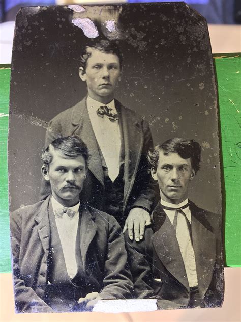 LtoR- Frank James, Jesse James, Unknown, 1/4 plate tintype. Original ...