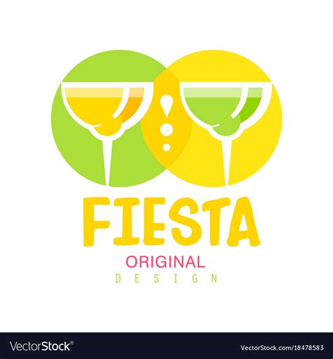 Fiesta original logo design green and yellow Vector Image