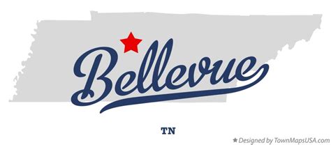 Map of Bellevue, TN, Tennessee