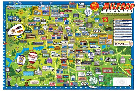 Milford Delaware Cartoon Map - Milford Delaware • mappery