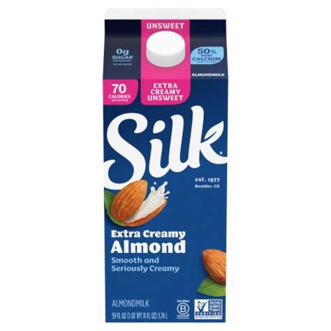 Silk Dairy Free Unsweetened Extra Creamy Almond Milk, 59 fl oz - King Soopers