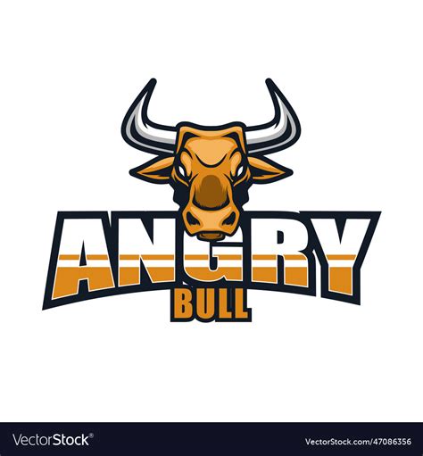 Angry bull sport logo Royalty Free Vector Image