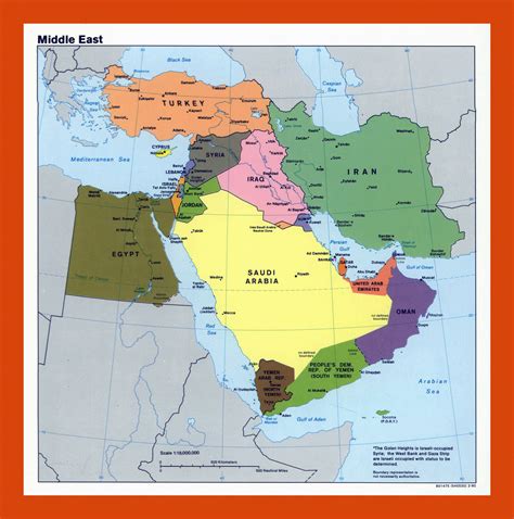 Political map of the Middle East - 1990 | Maps of the Middle East ...