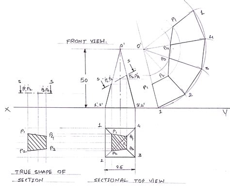 A square pyramid of base side 25mm and altitude 50mm rests on its base ...