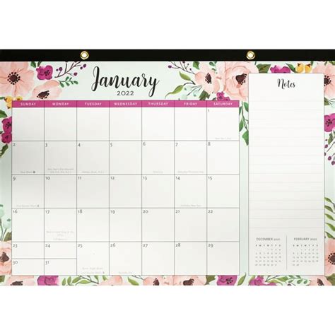 Desk Calendar Pad: 2022 Floral Desk Calendar Pad (12-Month Calendar ...