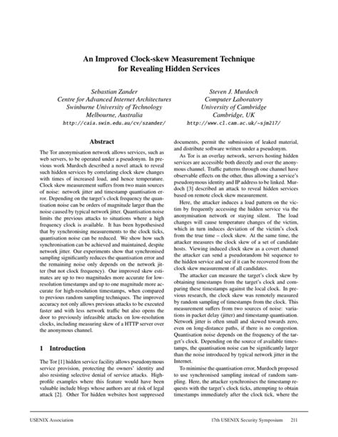 An Improved Clock-skew Measurement Technique for