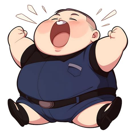 Premium AI Image | Sticker Anime Boys Fat Cute Chubby Cartoon with Bold ...