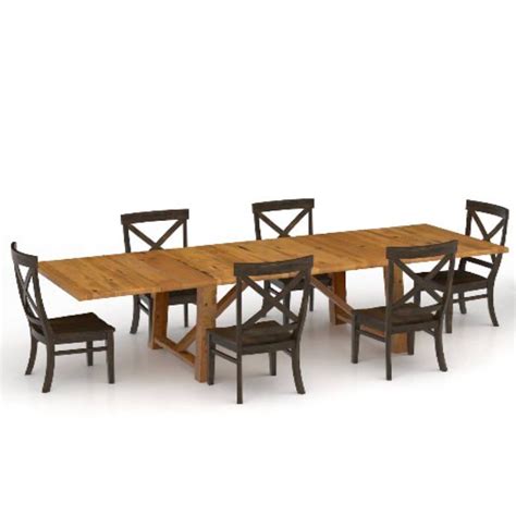 Canadel Champlain CNN051865959DNAx6+TRE0428401NADHMT2x1+BAS02003NA01DHMx1x1 7-Piece Dining Set ...