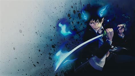 720P free download | Rin Okumura, blue flames, male, cool, demon, anime ...