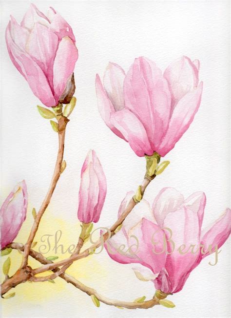 Flower watercolor Magnolias Floral Art Watercolor by TheRedBerry, €37. ...