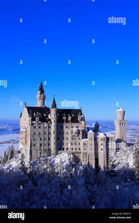 Neuschwanstein castle with lake Forggensee in winter - 27 November 2013 Stock Photo - Alamy