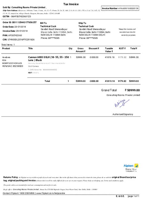 (PDF) Flipkart Fake Bill | harshad sindagi - Academia.edu