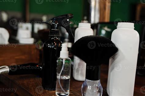 Barber tools on wooden background table. 10491535 Stock Photo at Vecteezy