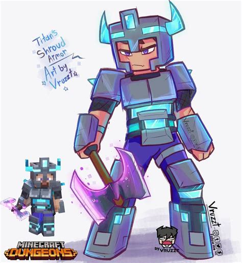 Titan's Shroud Minecraft dungeons by Vruzzt on DeviantArt in 2021 | Minecraft drawings ...